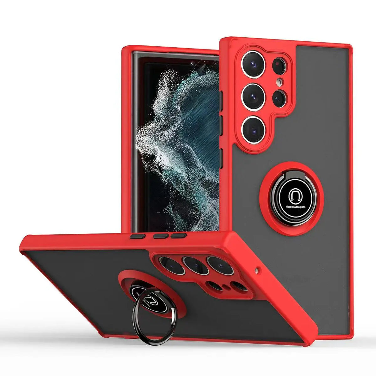 Capa de Proteção Magnética para Samsung Galaxy — Fosca, Antichoque, com Anel e PC + TPU
