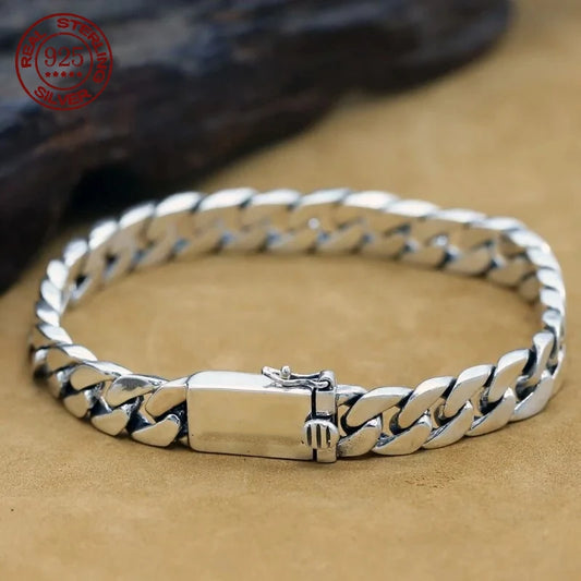 Pulseira de prata esterlina masculino e feminino