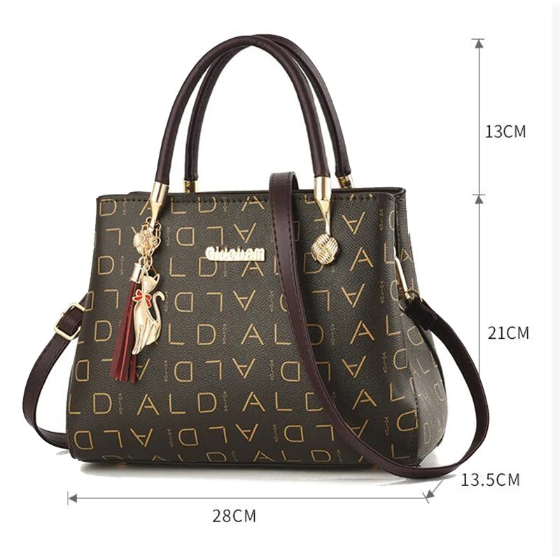 Bolsa transversal casual feminina em couro PU