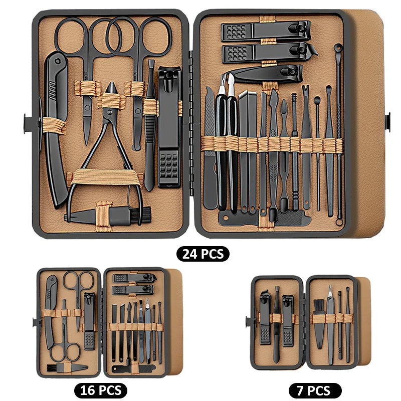 Conjunto de manicure profissional com 24 peças
