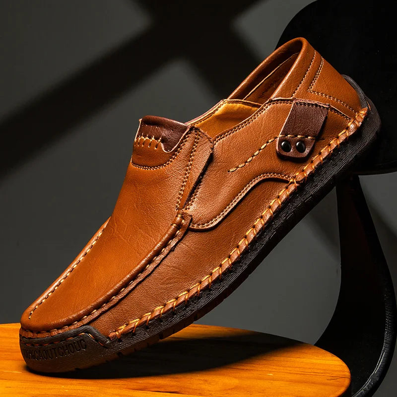 Mocassins de couro feitos à mão casuais