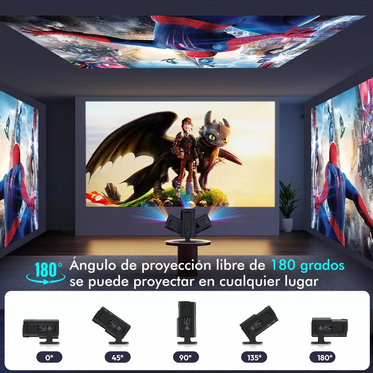 Projetor KaiAqua HY320 com Android 11, resolução 4K nativa