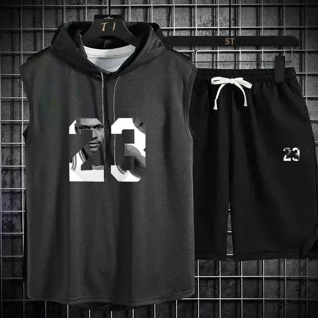 Conjunto esportivo com capuz