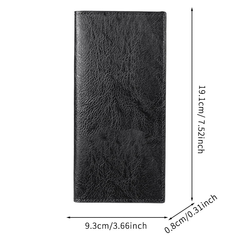 Carteira Masculina Longa e Ultrafina em PU – Modelo Casual Retrô