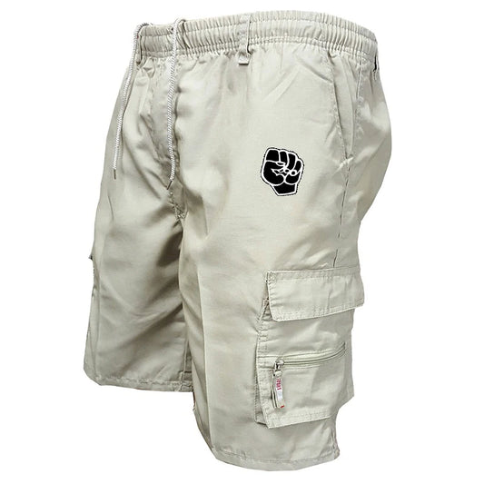 Calções Cargo Masculinos de Algodão Multi-bolsos