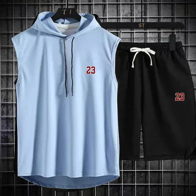 Conjunto esportivo com capuz