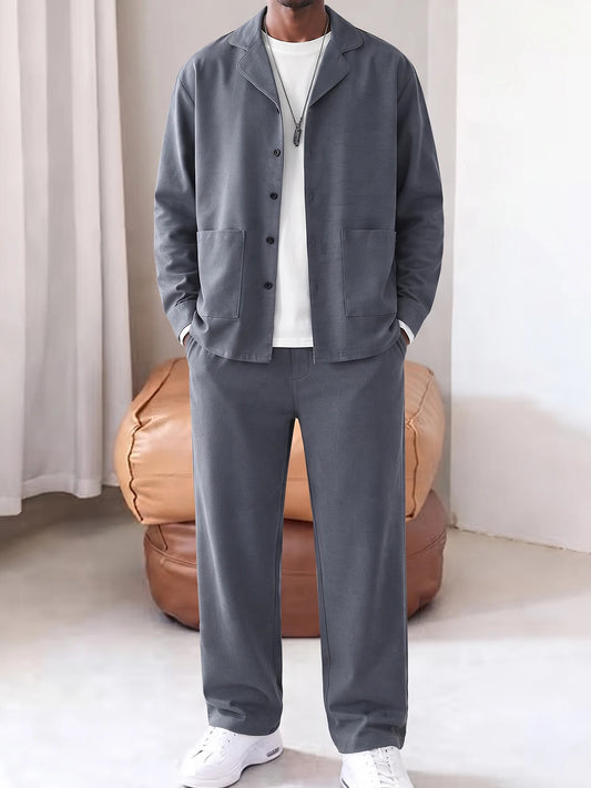Conjunto Masculino Casual com Calças Retas