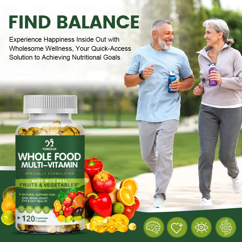 Multivitamínico de Minerais de Alimentos Integrais HOLUCKS — 60/120 Cápsulas