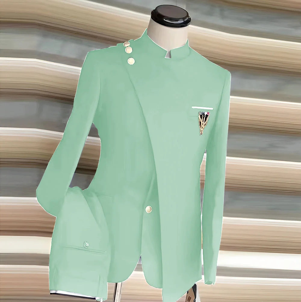 Fato Masculino de 2 Peças com Blazer e Calças — Estilo Formal