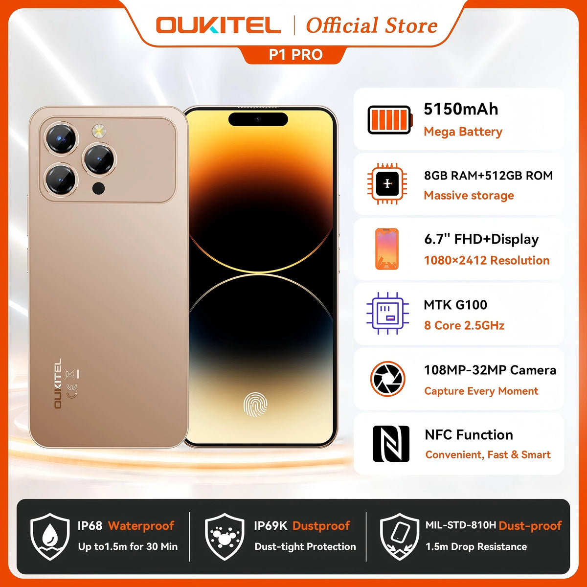 Smartphone OUKITEL P1 Pro 6,7″