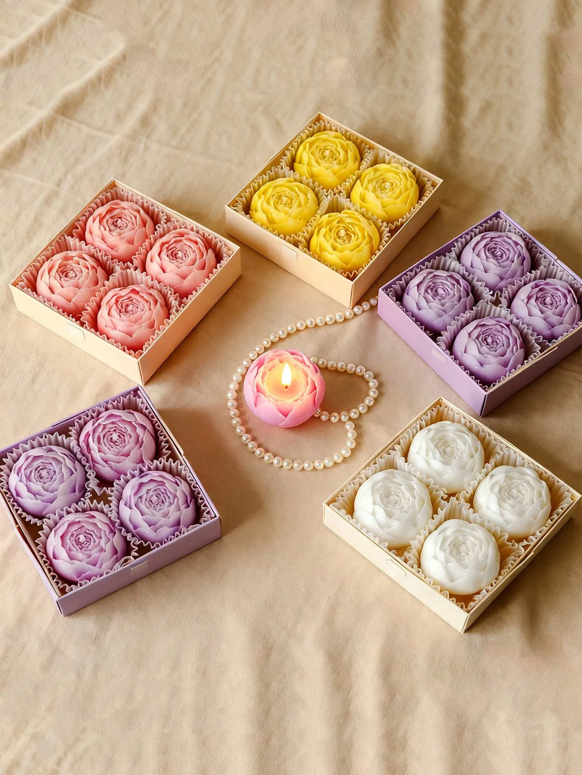 Caixa de Velas Aromáticas Florais