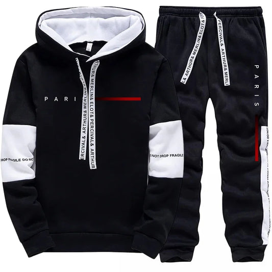 Conjunto Masculino de Moletom com Capuz e Calças Jogger — Casual