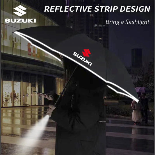 Guarda-chuva automático dobrável à prova de vento com luz LED