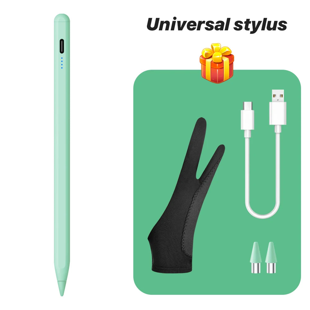 Caneta Stylus Magnética Universal QUKAM — 4 LEDs, USB-C, Sem Bluetooth e 2 Pontas