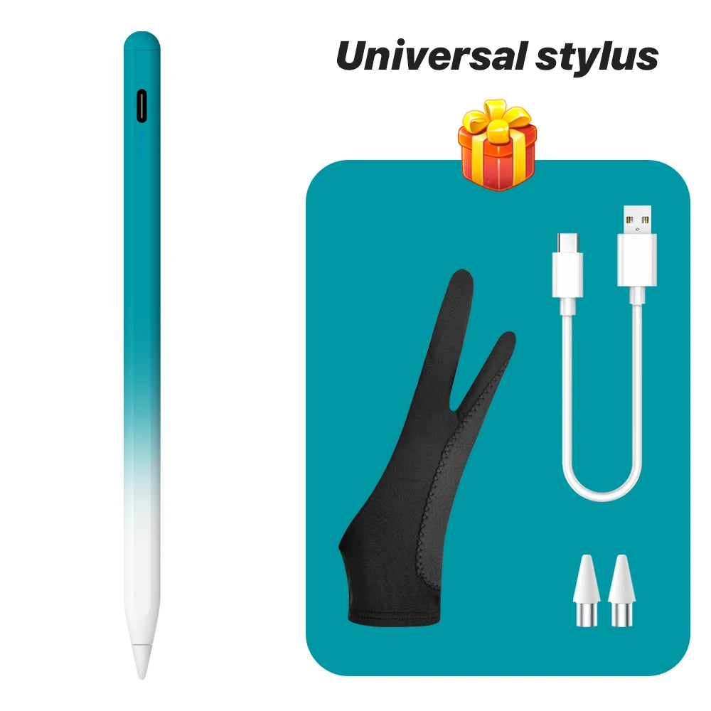 Caneta Stylus Magnética Universal QUKAM — 4 LEDs, USB-C, Sem Bluetooth e 2 Pontas