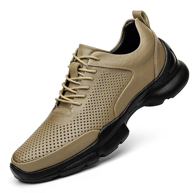 Sapatos Masculinos de Couro com Aumento de Altura
