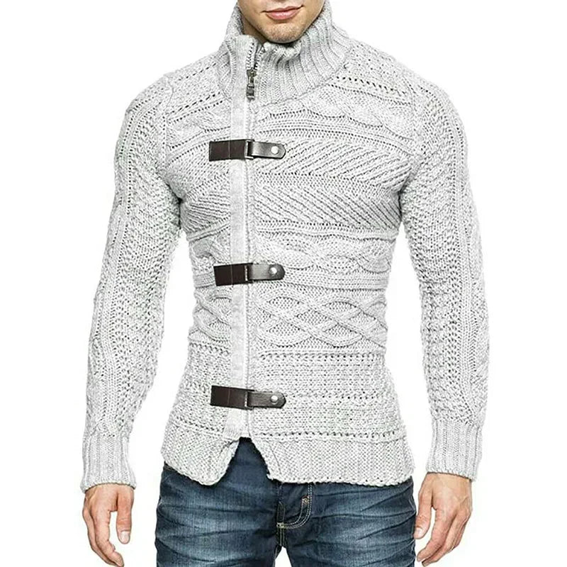 Suéteres masculinos de gola alta para outono/inverno