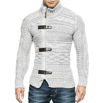 Suéteres masculinos de gola alta para outono/inverno