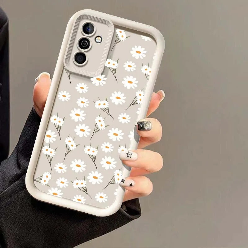 Capa de Silicone Flor Margarida para Samsung Galaxy S