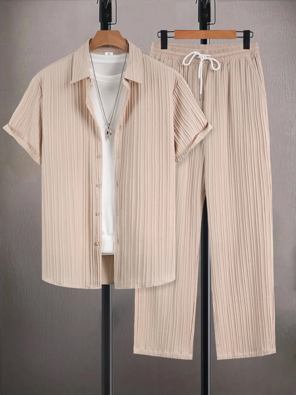 Conjunto Masculino Texturizado com Calças