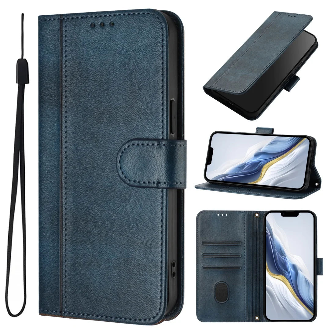 Capa flip de couro de luxo para Xiaomi