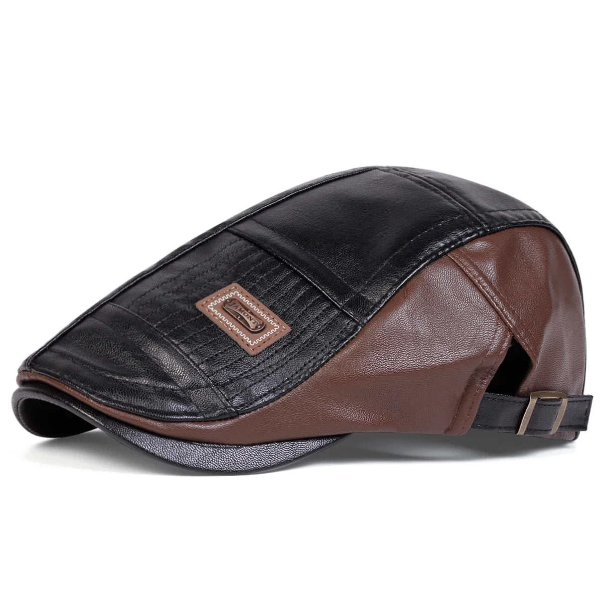 Boné Masculino Retrô JAMONT em Couro PU – Estilo Newsboy