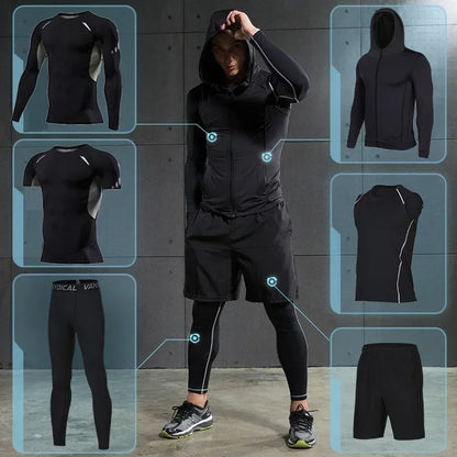 Conjunto Masculino de Compressão — Treino, Corrida e Fitness