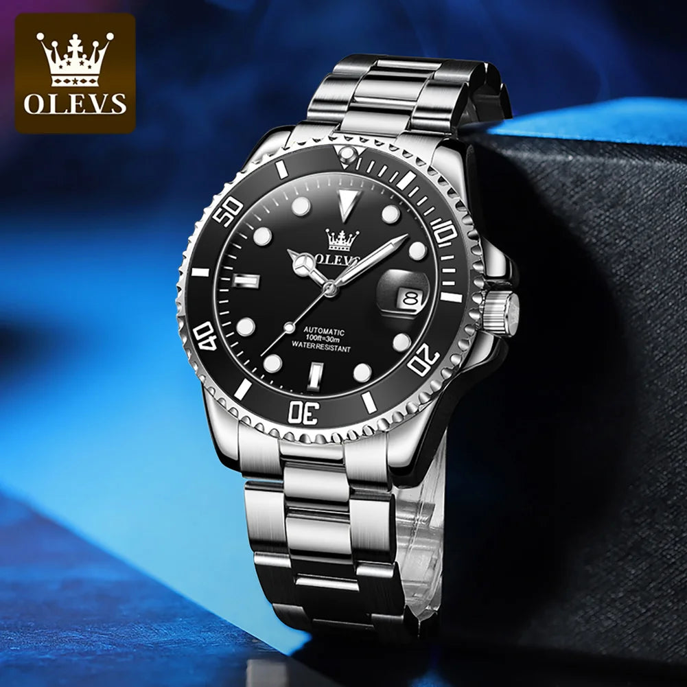 OLEVS 6650 — Relógio Masculino Mecânico Automático em Aço Inoxidável