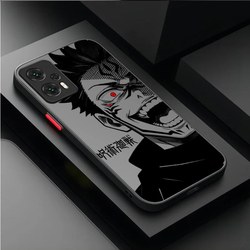 Capa Jujutsu Kaisen Megumi e Gojo para Xiaomi – Proteção em Silicone