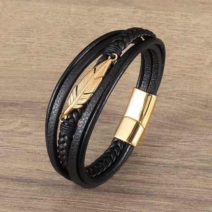 Pulseira punk de camada dupla
