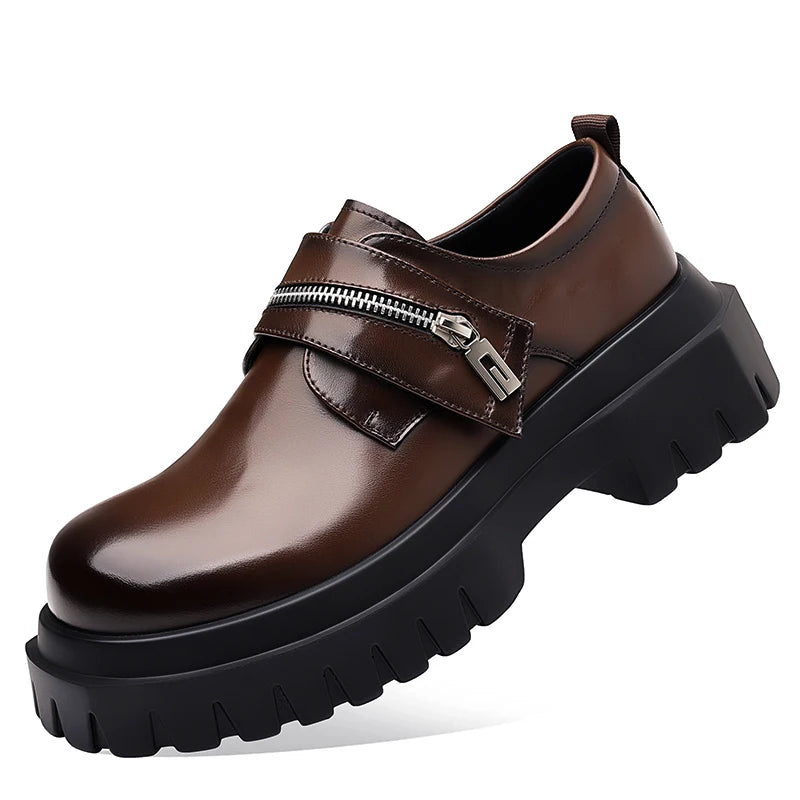 Sapatos Derby masculinos de couro
