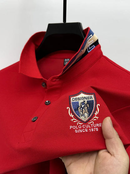Polo de luxo designer bordado