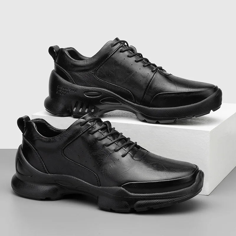 Sapatos Masculinos de Couro com Aumento de Altura