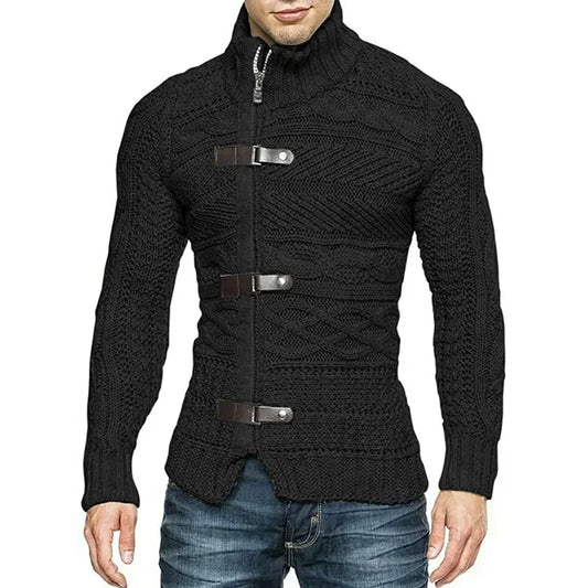 Suéteres masculinos de gola alta para outono/inverno