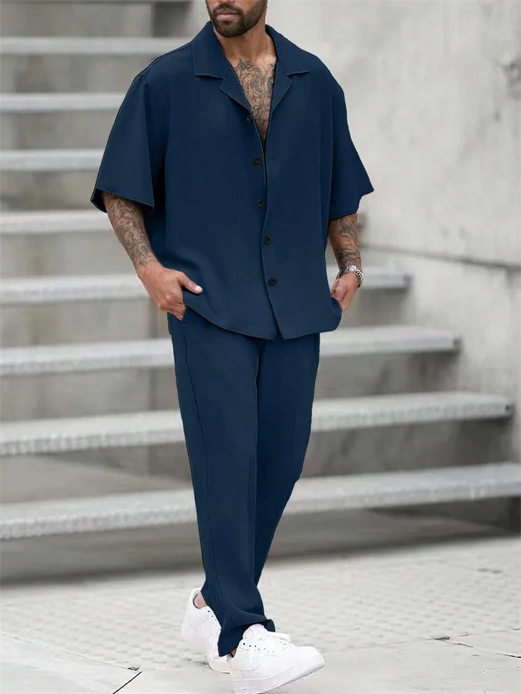 Fato de manga curta casual