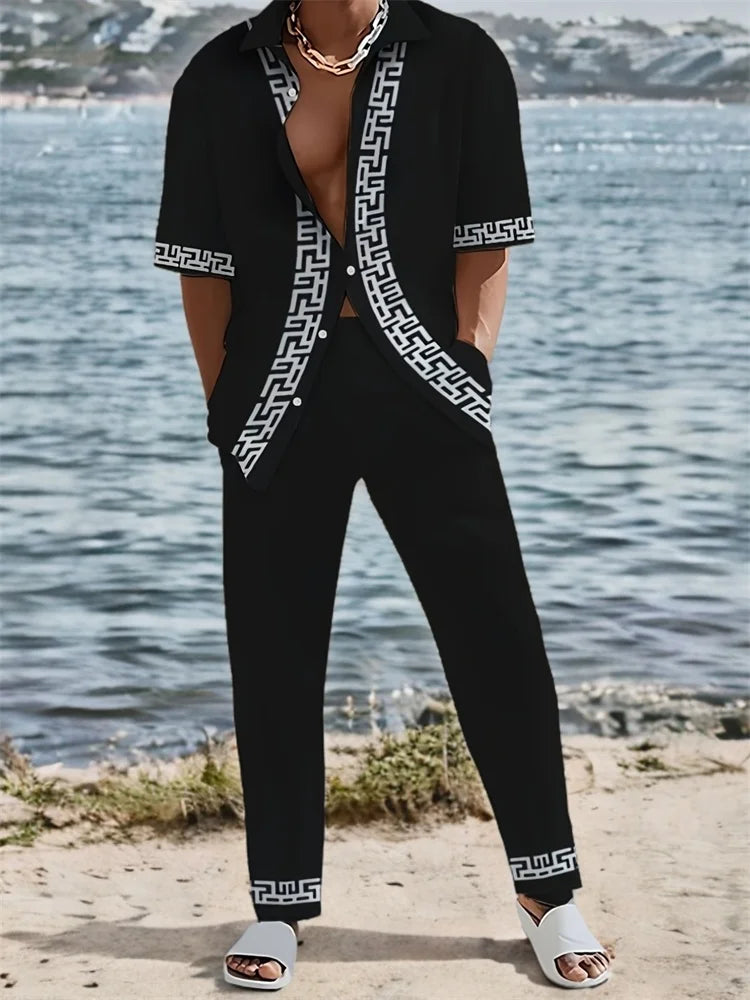 Fato de manga curta casual