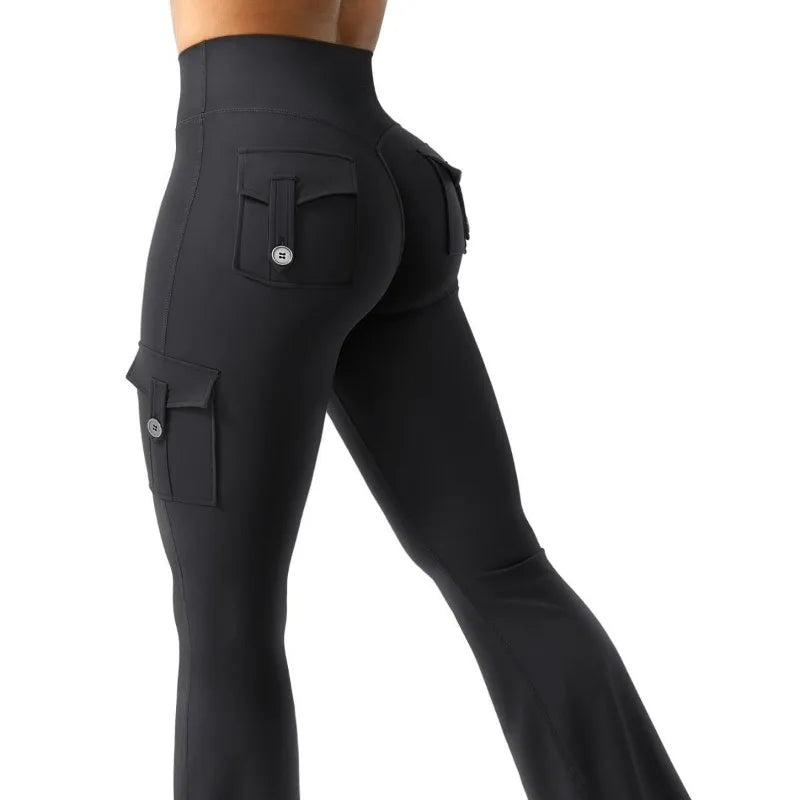 Leggings Femininas de Cintura Alta para Yoga e Fitness — Com Bolsos