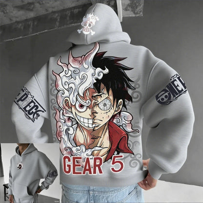 Moletom unissex de anime, modelo Luffy Gear 5 Nika