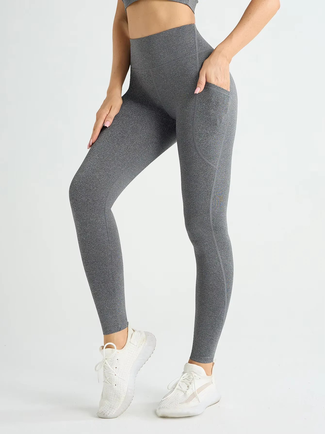 Calça Legging Feminina de Cintura Alta Elástica para Treino