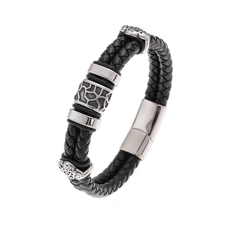 Pulseira punk de camada dupla