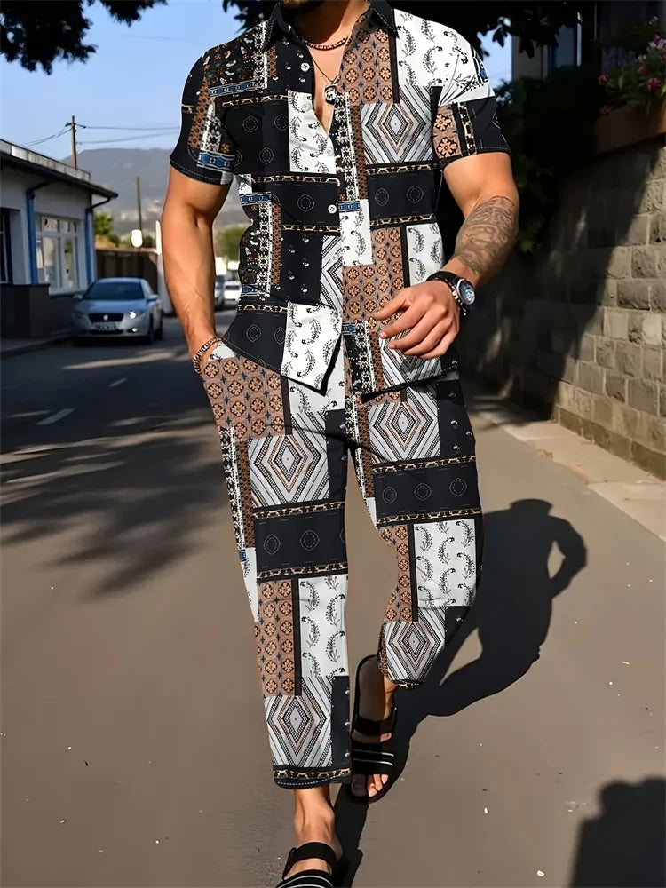 Fato de manga curta casual