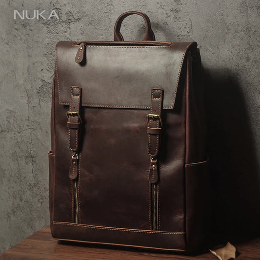 Mochila Nuka para homem em pele genuína