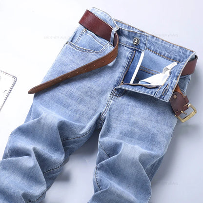 Calças de Ganga Masculinas Slim de Corte Elegante e Casual