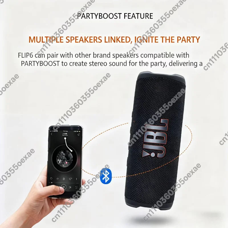 Caixa de Som Portátil JBL F6 — Bluetooth 5.3, IPX7, 25–49 W e USB
