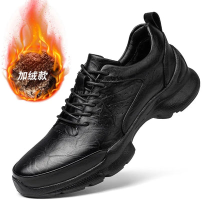 Sapatos Masculinos de Couro com Aumento de Altura