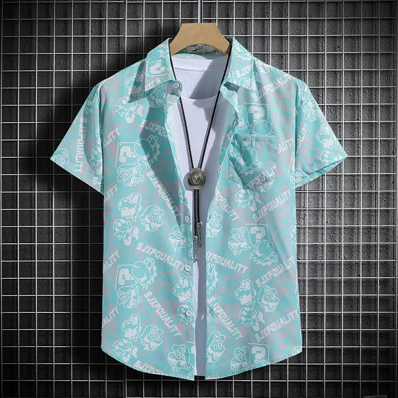 Conjunto masculino havaiano de verão para a praia