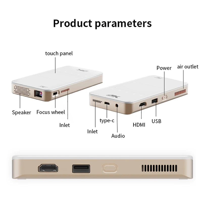 Mini Projetor Portátil Inteligente Android