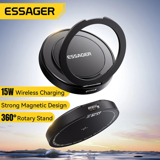Carregador sem fio magnético Essager com suporte de 15 W