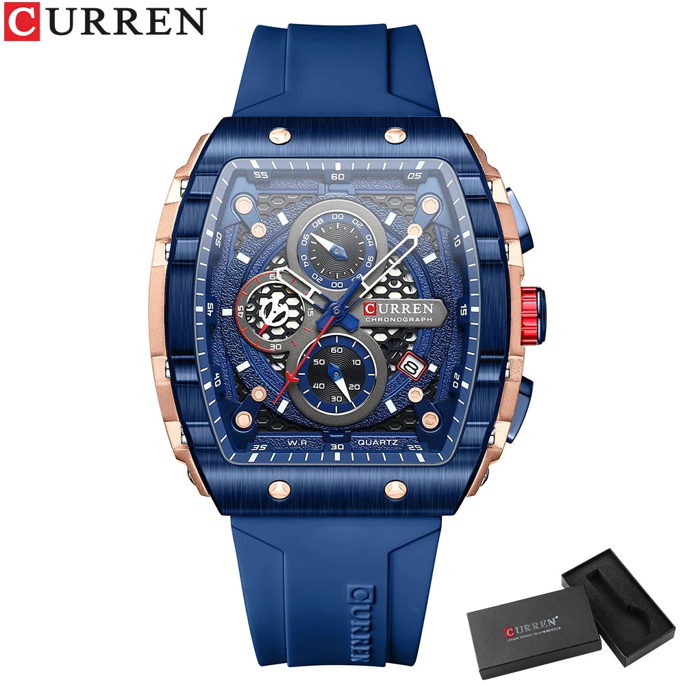 Relógio Masculino Curren 8442 — Caixa Quadrada
