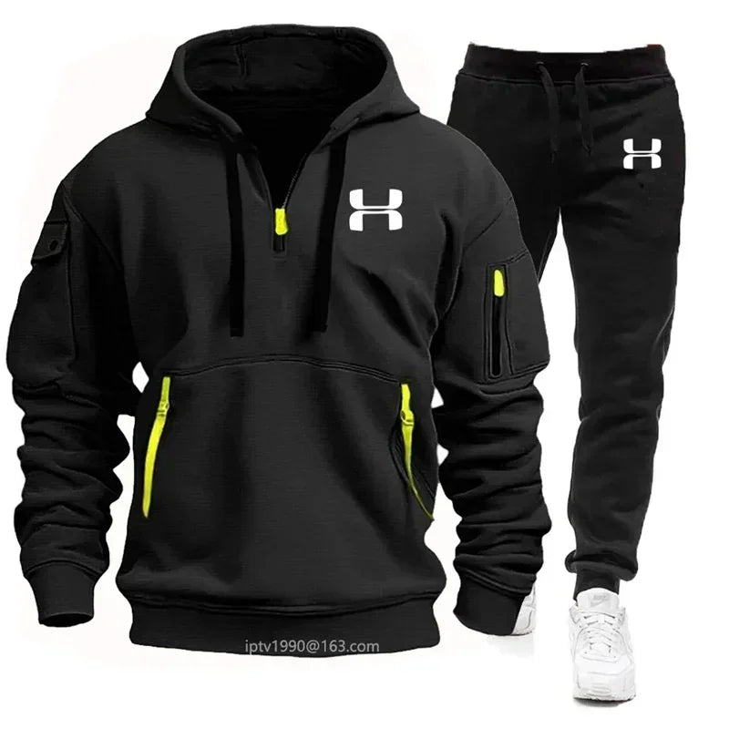 Conjunto de fitness com moletom de manga comprida